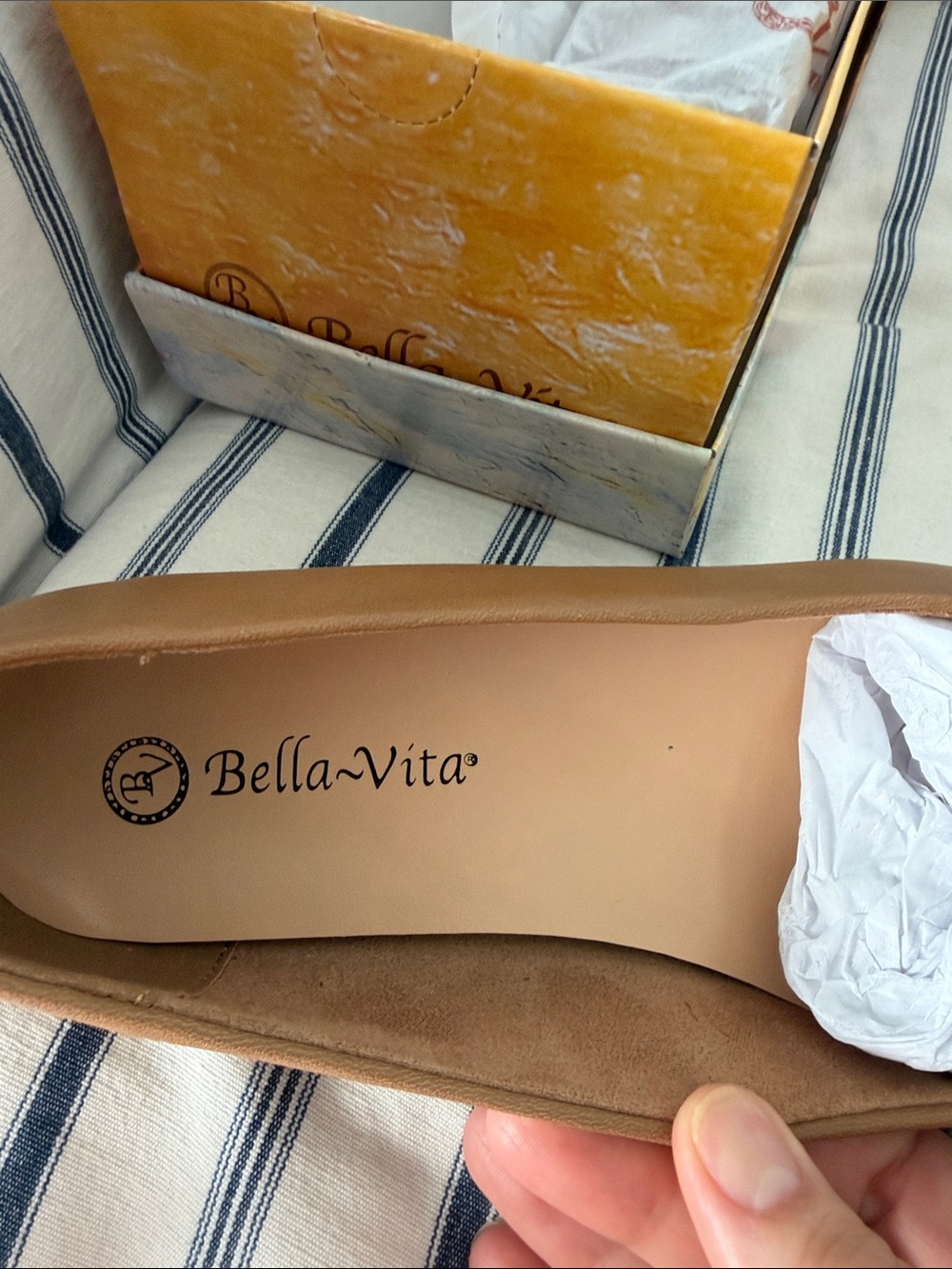 Bella Vita Chestnut genuine leather Ballet Flat